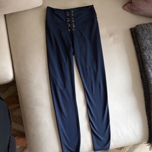 WeWoreWhat Navy Lace-Up Leggings (M) and Tank (S)